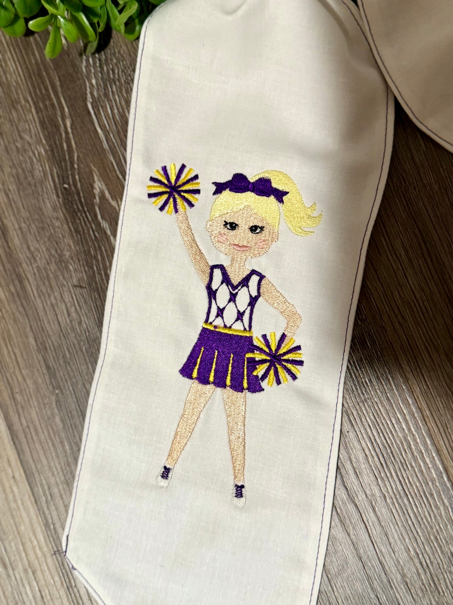 Purple/Gold Tigers Cheerleader Wreath Scarf